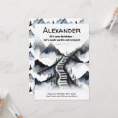 Piano Keys Music Mountains Keyboard Climb Geburtst Karte (Vorderseite/Rückseite Beispiel)