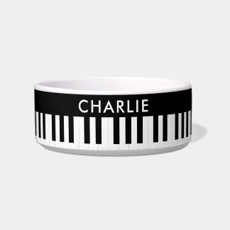 Piano Keys Music Pattern Custom Name Pet Dog Napf