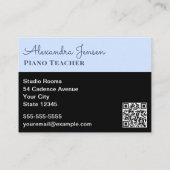 Piano Keys Music Teacher Keyboard Tutor Visitenkarte (Rückseite)