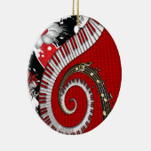 Piano Keys Musiknote Grunge Blumenkohl Wirbel Keramik Ornament (Rechts)