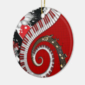 Piano Keys Musiknote Grunge Blumenkohl Wirbel Keramik Ornament (Links)