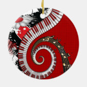 Piano Keys Musiknote Grunge Blumenkohl Wirbel Keramik Ornament (Hinten)