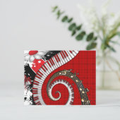 Piano Keys Musiknote Grunge Wirbel Postkarte (Stehend Vorderseite)