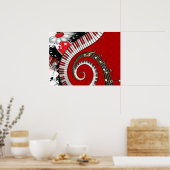 Piano Keys Musiknotens Grunge Wirbel Poster (Küche)