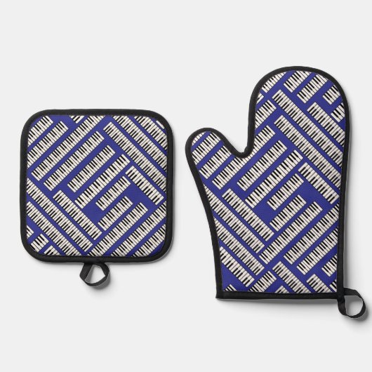 Piano Keys Ofenhandschuh & Topflappen-Set (Vorderseite)