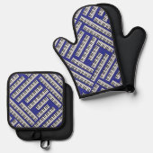 Piano Keys Ofenhandschuh & Topflappen-Set (Vorderseite/Rückseite)