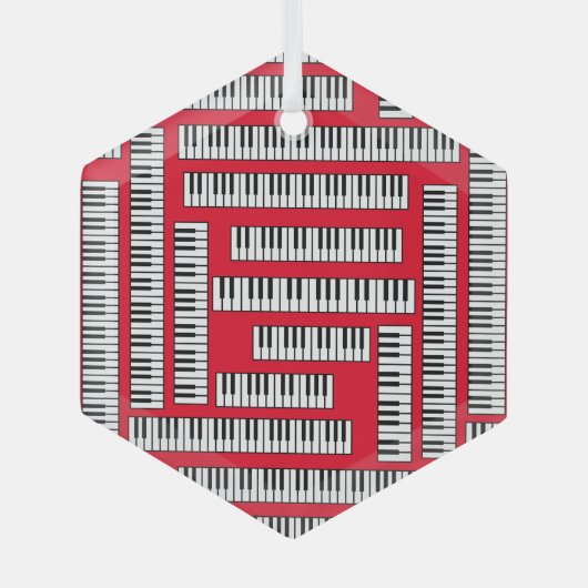 Piano Keys Ornament Aus Glas (Vorderseite)