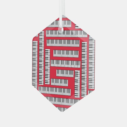 Piano Keys Ornament Aus Glas (Vorderseite Links)