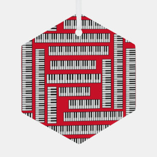 Piano Keys Ornament Aus Glas