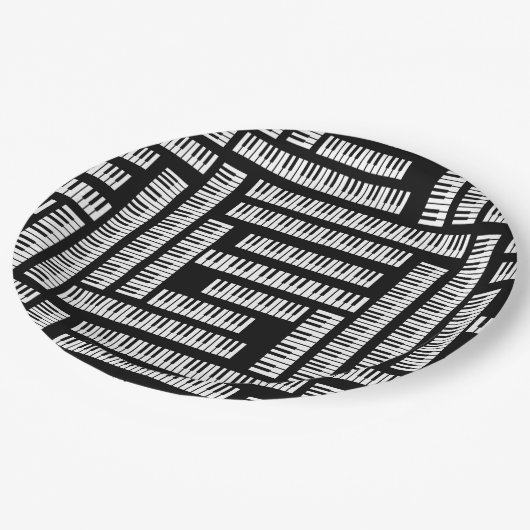 Piano Keys Pappteller (Schrägansicht)