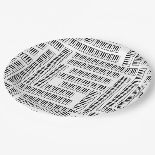 Piano Keys Pappteller (Schrägansicht)