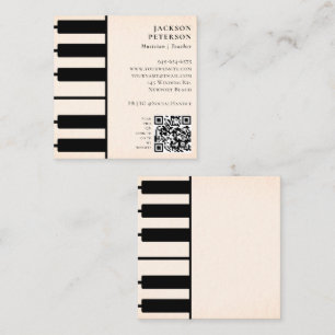 Piano Keys Pianist Musician Music Lehrer Peach Quadratische Visitenkarte