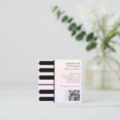 Piano Keys Pianist Musiker Musiker Lehrer Pink Quadratische Visitenkarte (Stehend Vorderseite)