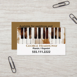 Piano Keys Pianist Wasserfarben Kunst Visitenkarte