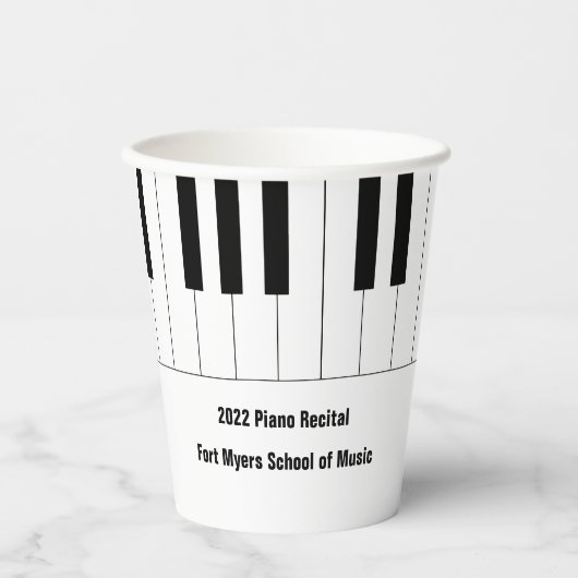 Piano Keys Piano Erwägung Empfang Papier Cups Pappbecher (Vorderseite)
