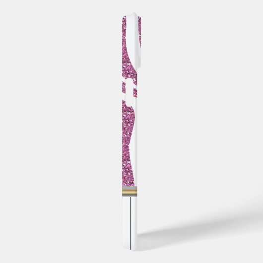 Piano Keys Pink Glitzer Zebra Print Case-Mate iPhone Hülle (Rückseite / Rechts)