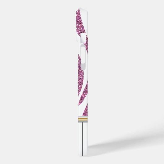 Piano Keys Pink Glitzer Zebra Print Case-Mate iPhone Hülle (Rückseite / Links)