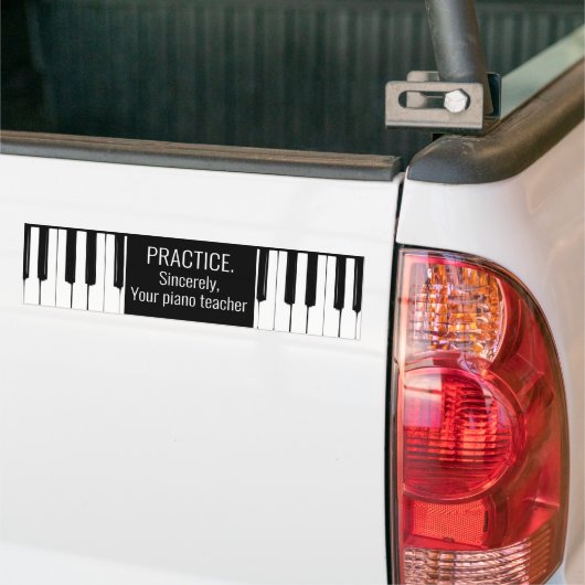 Piano Keys, Practice Bumper Sticker Autoaufkleber (Auf Lkw)