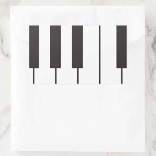 Piano Keys Rechteckiger Aufkleber (Tasche)