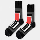 Piano Keys + Red Novelty Crew Socks Socken (Linkes Detail)