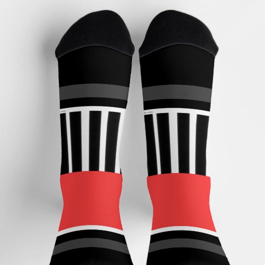 Piano Keys + Red Novelty Crew Socks Socken (Oben)
