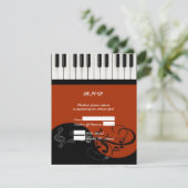 Piano Keys RSVP Karte (Stehend Vorderseite)
