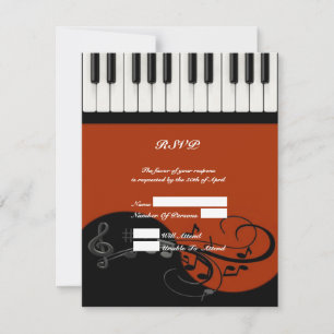 Piano Keys RSVP Karte