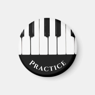 Piano Keys, Schwarz und Weiß, "Übung" Magnet
