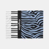 Piano Keys Sky Blau und schwarz Zebra Print Fleecedecke (Vorderseite (Horizontal))