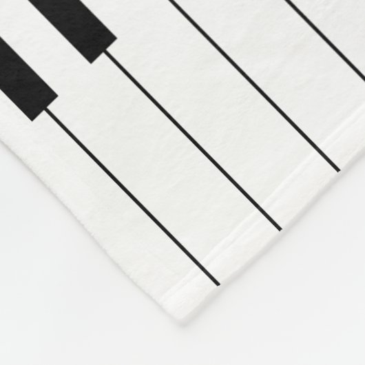 Piano Keys Sky Blau und schwarz Zebra Print Fleecedecke (Ecke)