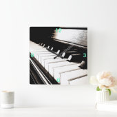 Piano Keys Square Wall Clock Quadratische Wanduhr (Zuhause)
