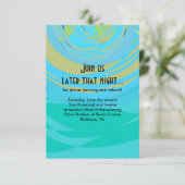 PIANO KEYS & STARS Bar Bat Mitzvah Empfang Card Einladung (Stehend Vorderseite)