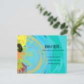 PIANO KEYS & STARS Bar Bat Mitzvah Reply Card RSVP Karte (Stehend Vorderseite)