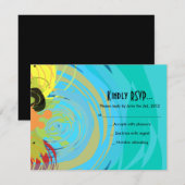 PIANO KEYS & STARS Bar Bat Mitzvah Reply Card RSVP Karte (Vorne/Hinten)