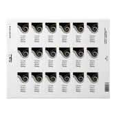 Piano Keys und Gold Musiknotens Buchzeichen Adressaufkleber (Vorne)