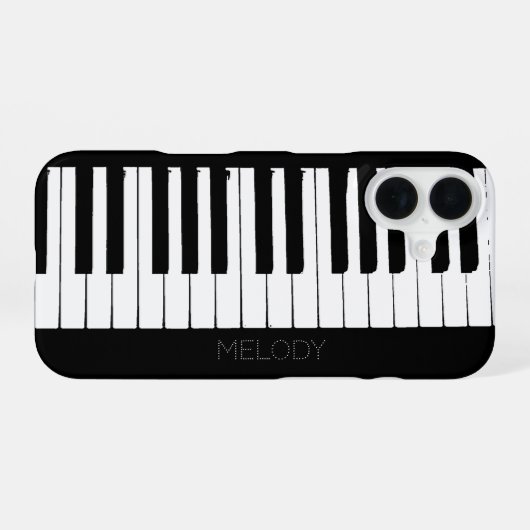 Piano Keys | Vertical | Customizable iPhone 16 Hülle (Rückseite (Horizontal))