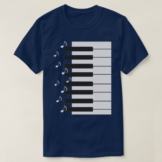 Piano keys with music notes piano player musician  T-Shirt (Design vorne)
