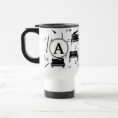 Piano Klarinet Music Script Monogram Travel Mug Reisebecher (Links)