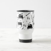 Piano Klarinet Music Script Monogram Travel Mug Reisebecher (Mittel)