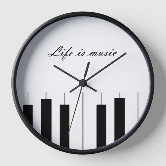 Piano klok Life is Music Uhr (Vorderseite)