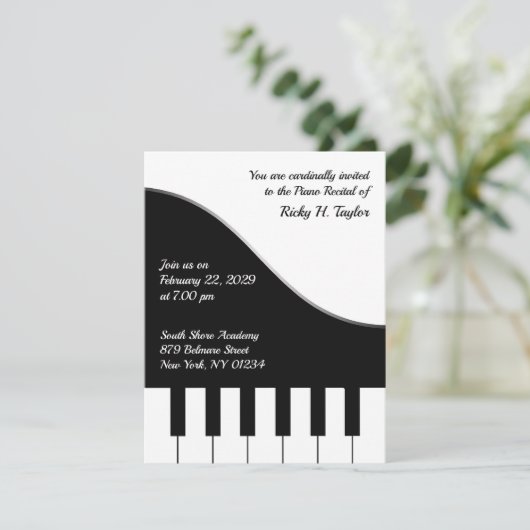 Piano Konzert Einladung (Stehend Vorderseite)