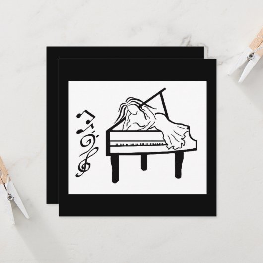 Piano Lady Karte (Vorderseite/Rückseite Beispiel)