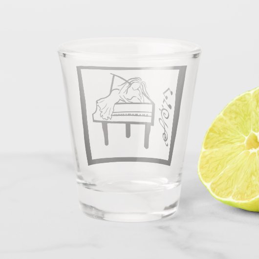 Piano Lady Schnapsglas (Rückseite)