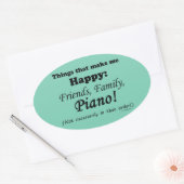 Piano macht mich glücklich ovaler aufkleber (Umschlag)