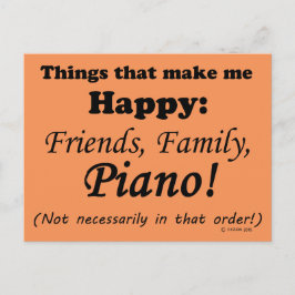 Piano macht mich glücklich postkarte