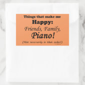 Piano macht mich glücklich rechteckiger aufkleber (Tasche)