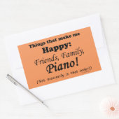 Piano macht mich glücklich rechteckiger aufkleber (Umschlag)