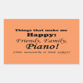 Piano macht mich glücklich rechteckiger aufkleber