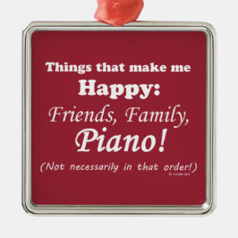 Piano macht mich glücklich silbernes ornament