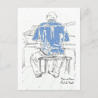 Piano Man in Blue Shirt bei jedem Anlass Ihre Wort Postkarte